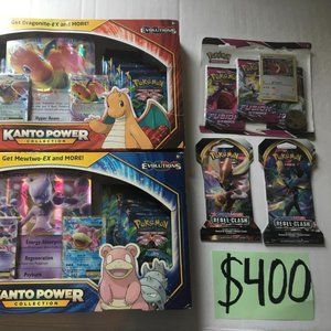 Pokemon TCG 2020 Kanto Power  Collection Box: Dragonite Ex Box + Mewtwo Ex Box